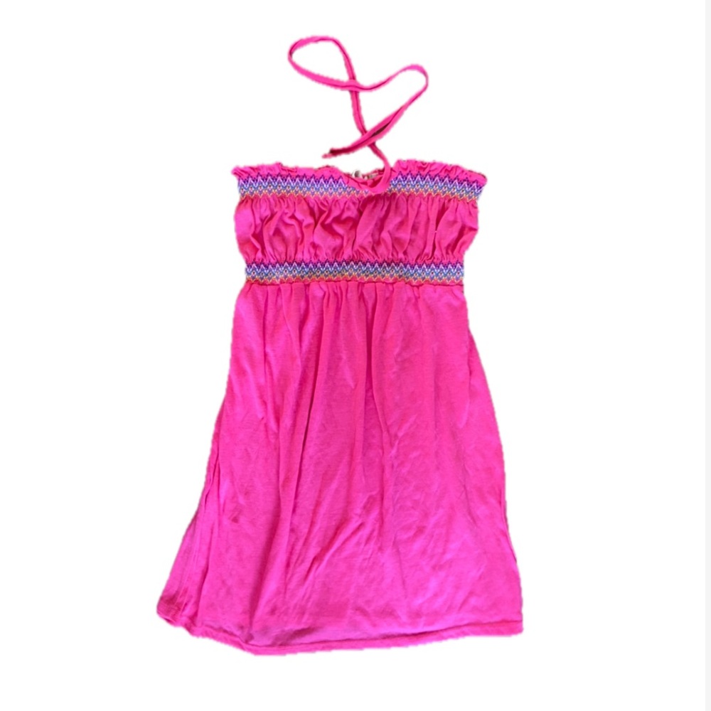 Strapless pink top